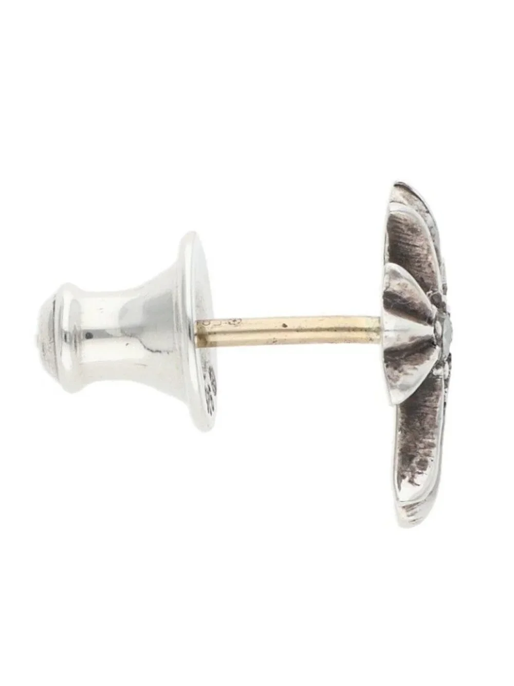 Chrome Hearts No2 CH Dia CH Cross Stud Silver Earrings